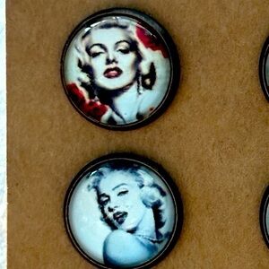 3 Pairs of Marilyn Monroe 12mm Stud Earrings NWT